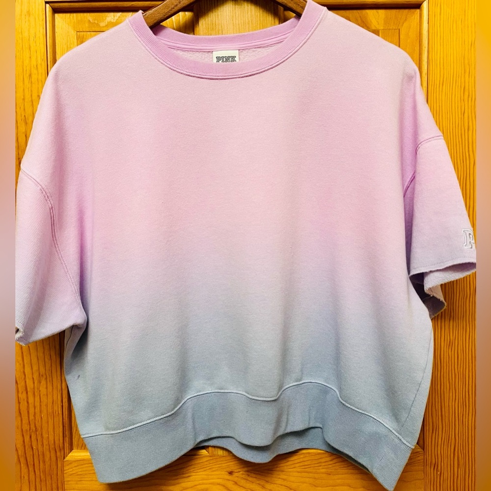 Women’s “PINK by Victoria’s Secret” NWOT Cropped Short Sleeve Ombré Sweatshirt